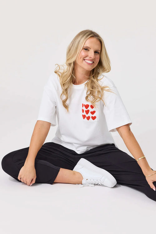 Lemon Tree - AMOR Tee - White/Red Heart