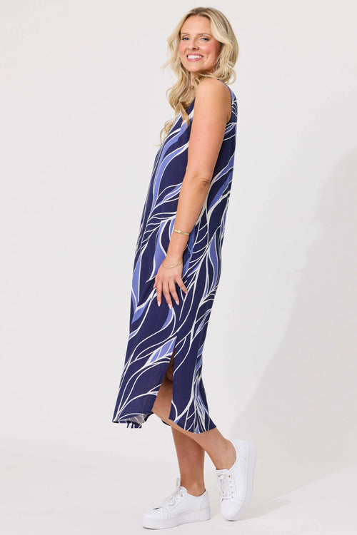 Lemon Tree - NOA Dress - Leafy Blue