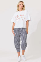 Lemon Tree - YASMIN Stripe Pants - Navy/White