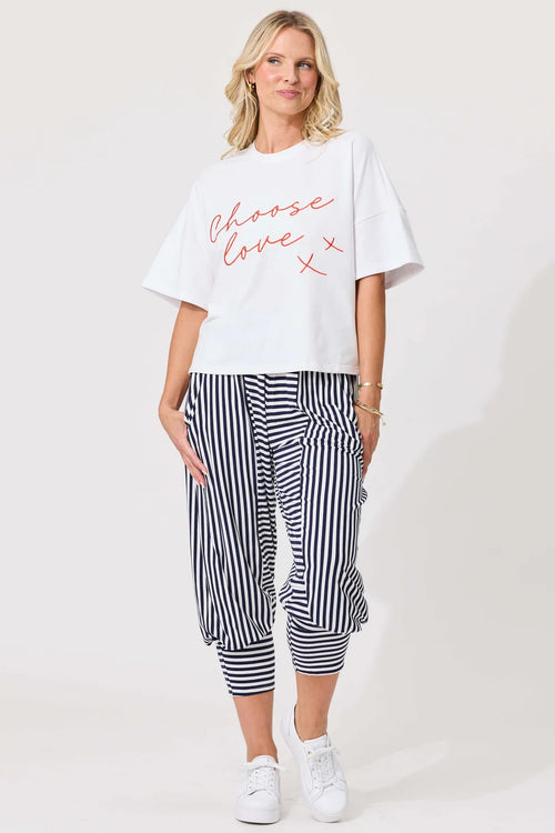 Lemon Tree - YASMIN Stripe Pants - Navy/White