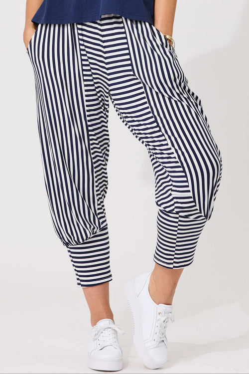 Lemon Tree - YASMIN Stripe Pants - Navy/White