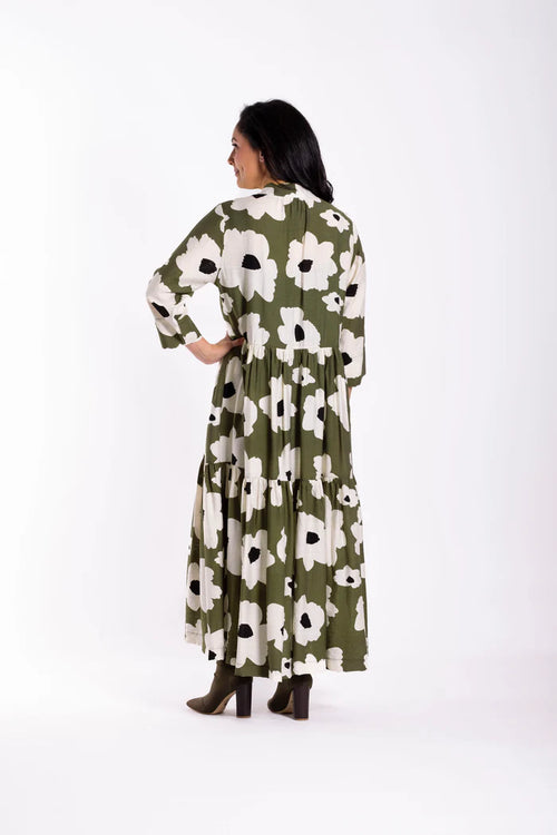 Jellicoe - COLLAR TIERED Dress - Monochrome Meadow