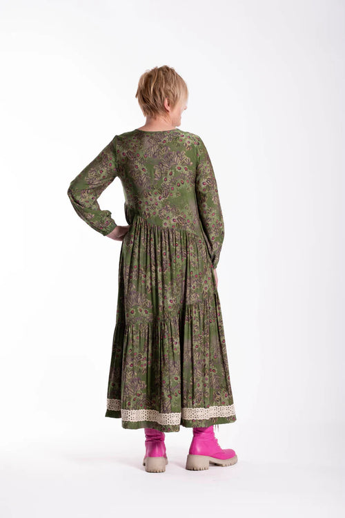 Jellicoe - ANGLED Dress 26-132 - Daisy Chain Green