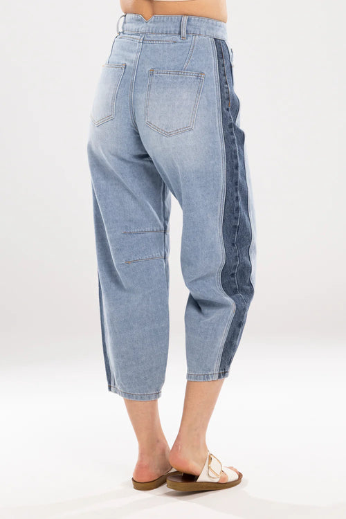 Mi Moso - Double Denim Jean - Blue Denim