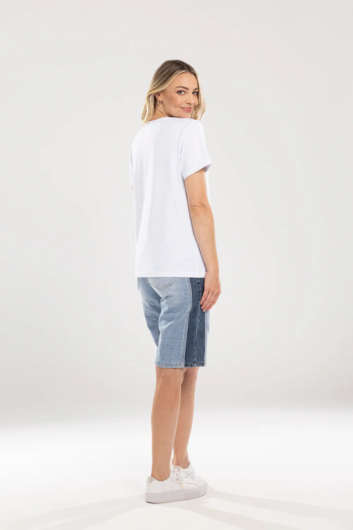 Mi Moso - DOUBLE DENIM Short - Blue Denim