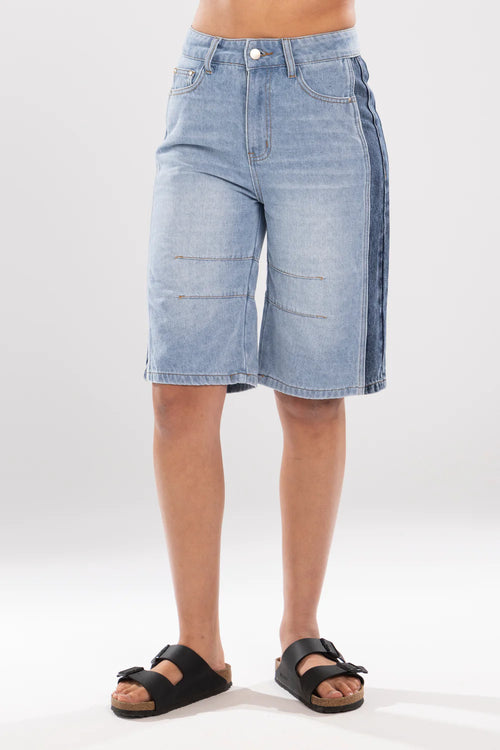 Mi Moso - DOUBLE DENIM Short - Blue Denim