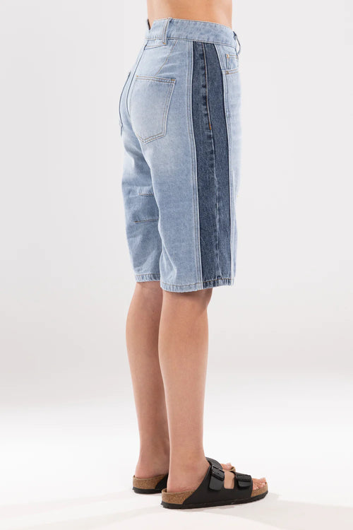 Mi Moso - DOUBLE DENIM Short - Blue Denim