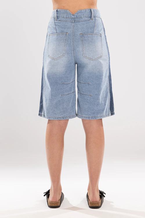 Mi Moso - DOUBLE DENIM Short - Blue Denim