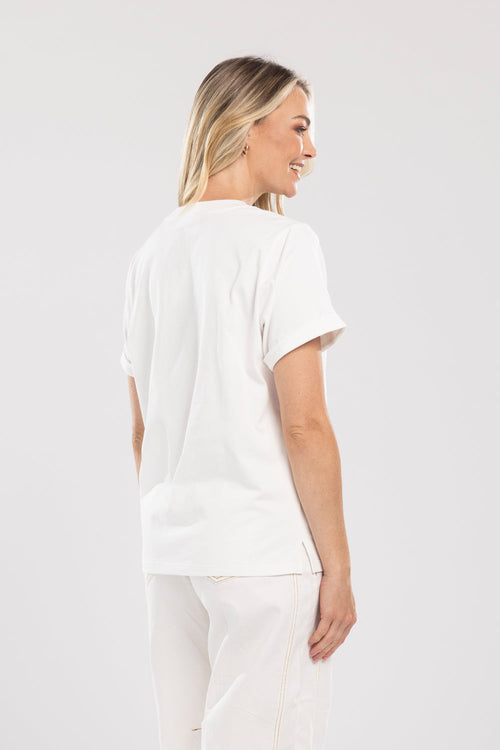 Mi Moso - BOW TEE - White/Blue