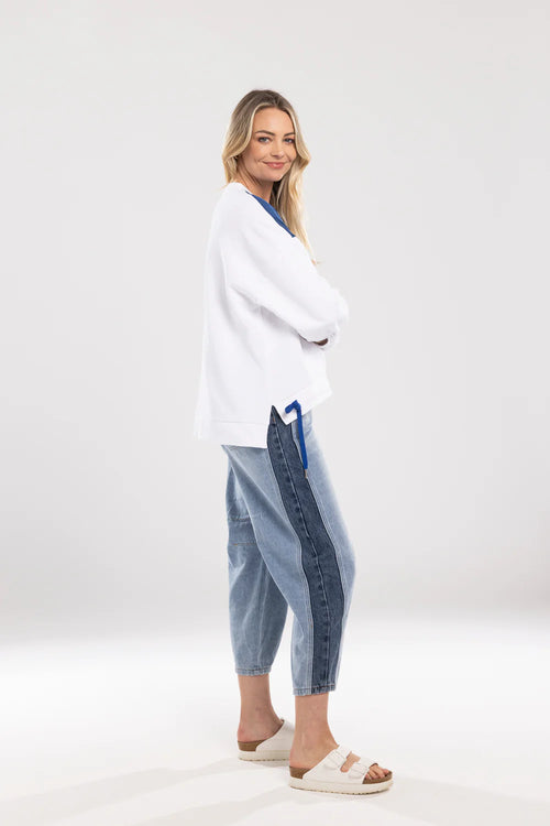 Mi Moso - Double Denim Jean - Blue Denim