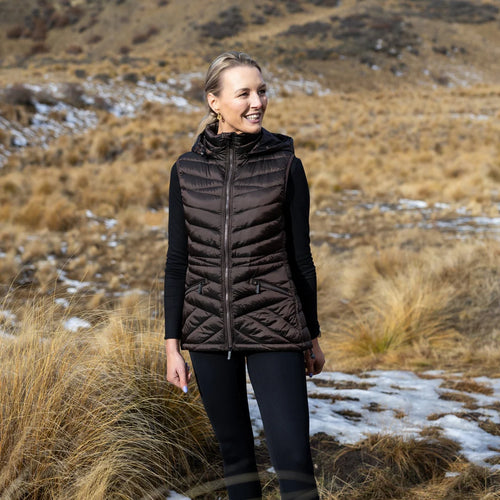 MOKE - MARY-CLAIRE Puffer Vest Jacket - Chocolate