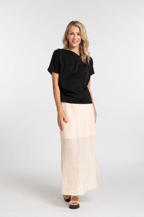 Moos - Rouche Tee in Black
