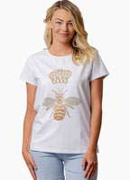 Moss - QUEEN BEE Tee in White