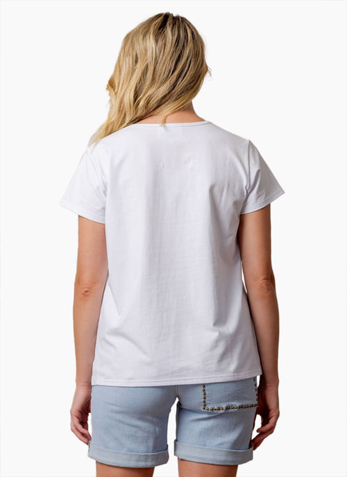 Moss - QUEEN BEE Tee in White