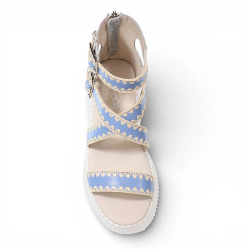 MINX - PLAZA WOVEN Sandal - Sky Blue Raffia