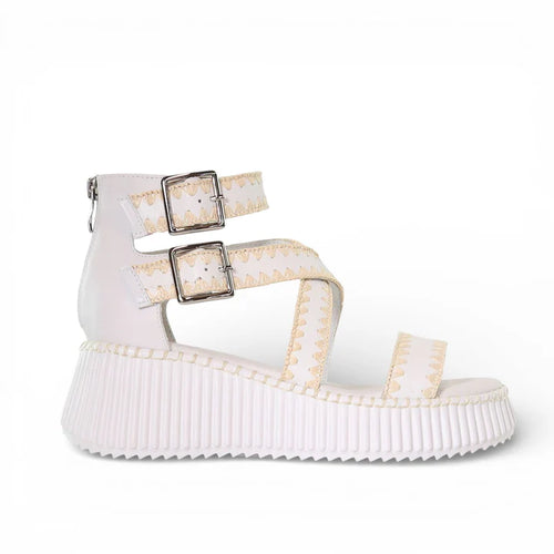MINX - PLAZA WOVEN Sandal - White Raffia