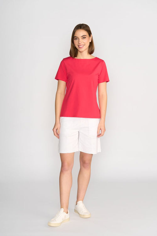 VASSALLI - Cherry Boat Neck Top