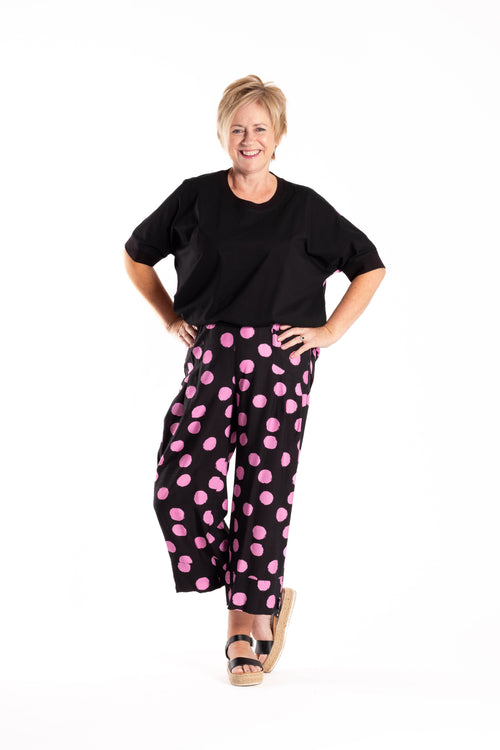 Jellicoe - SPOT YOU Capri Pants 25-100 - Black/Pink