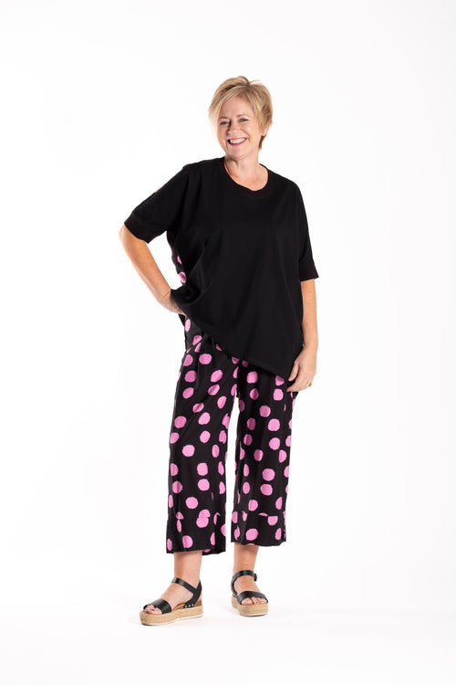 Jellicoe - SPOT YOU Capri Pants 25-100 - Black/Pink