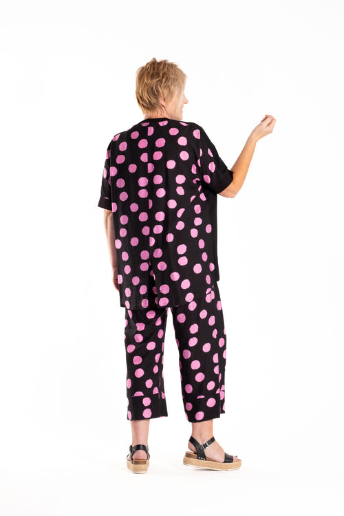 Jellicoe - SPOT YOU Capri Pants 25-100 - Black/Pink