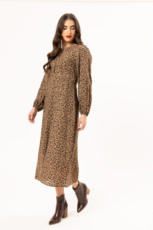 Seeking Lola - Elegant dress in Oak Cheeter