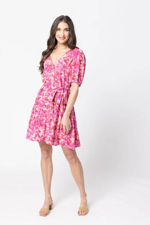 Seeking Lola Louisiana Mid Sleeve Mini Dress - Pink Delight