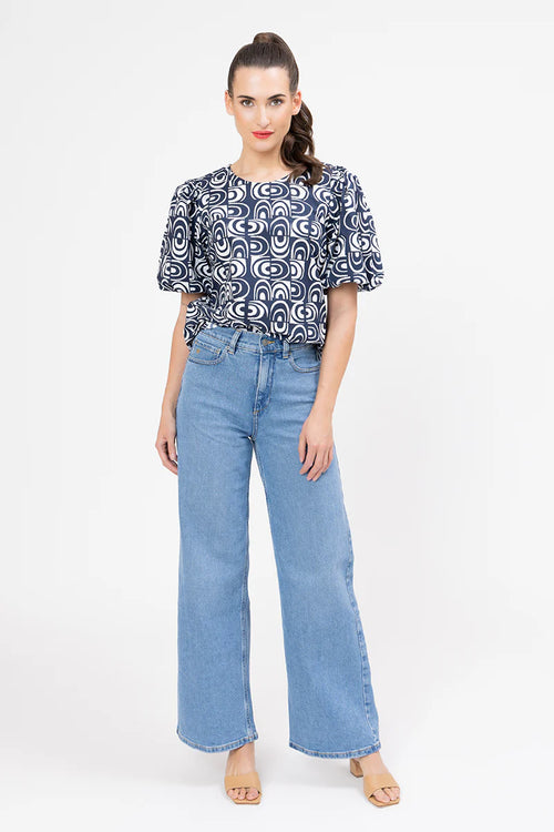 Seeking Lola Relaxed Carefree Top - Ink Arch