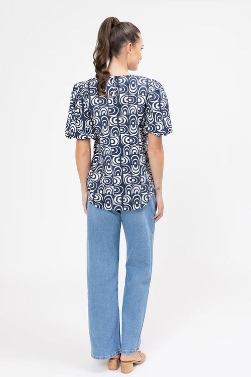 Seeking Lola Relaxed Carefree Top - Ink Arch
