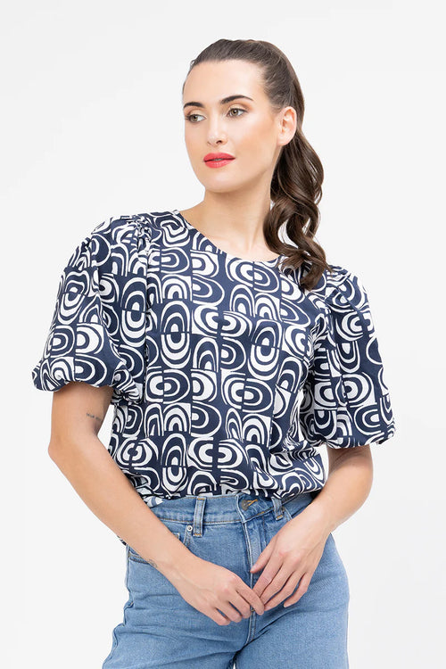 Seeking Lola Relaxed Carefree Top - Ink Arch