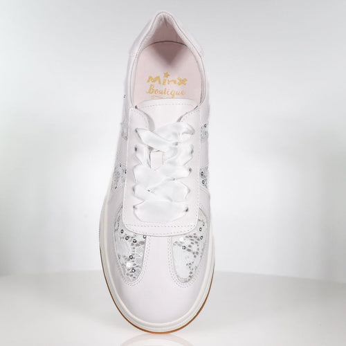 MINX - LACEY Sneaker In White Lace