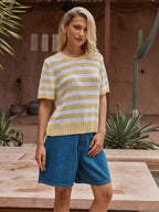Sass - Jules Tee Lemon/White Stripe