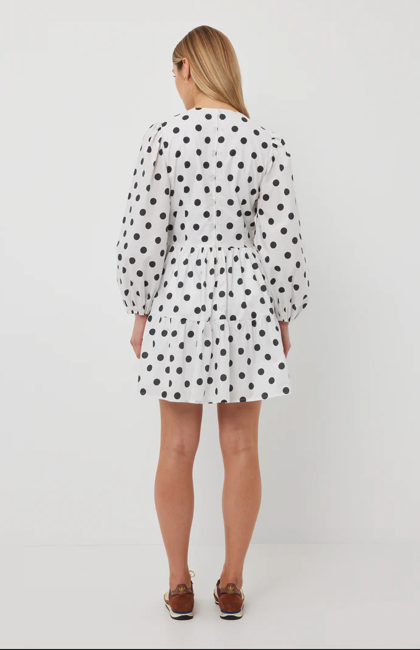 TUESDAY -Valentina Dress | White Polka