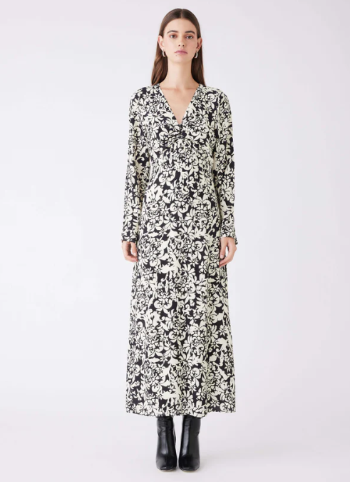 ESMAEE - SONGBIRD Black/White Midi Dress