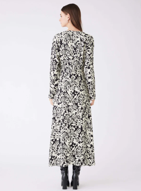 ESMAEE - SONGBIRD Black/White Midi Dress