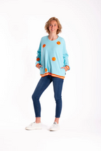 JELLICOE - TEAL Sweatshirt - Orange Flower - 25-55