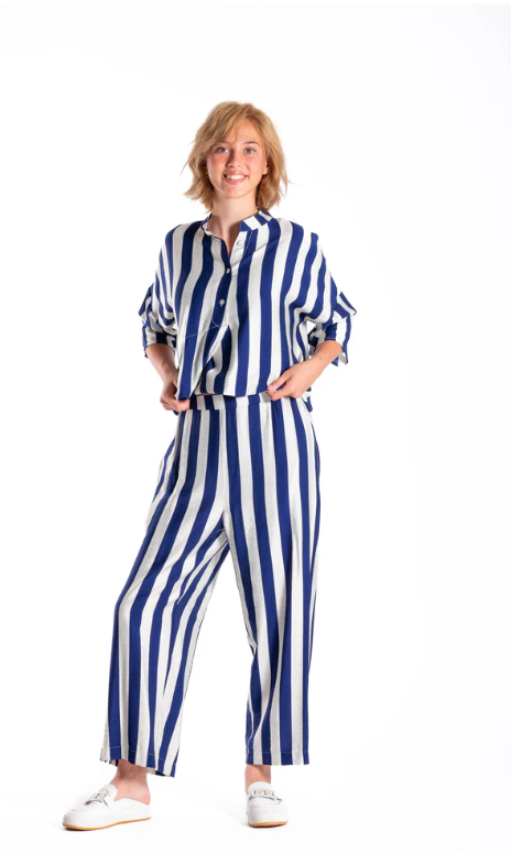 JELLICOE - Wide leg Pants - Blue Stripe 25-23
