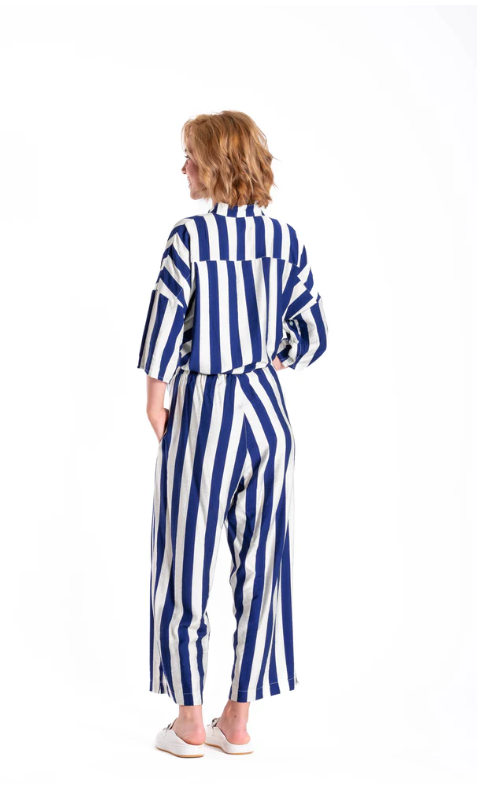 JELLICOE - Wide leg Pants - Blue Stripe 25-23