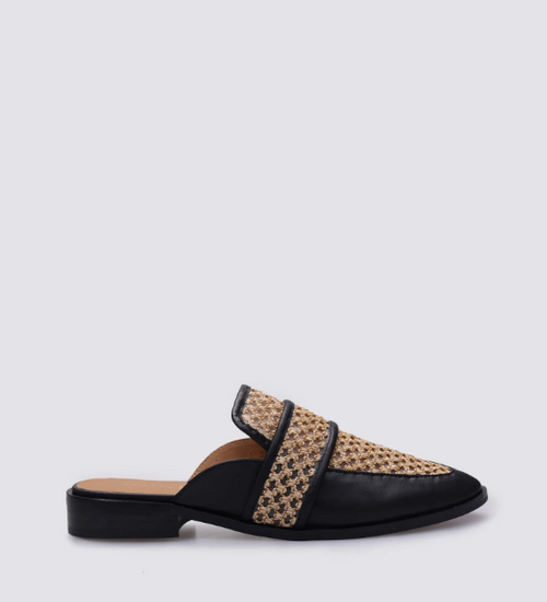 Andrea Biani - KLIP Slide - Black/Raffia