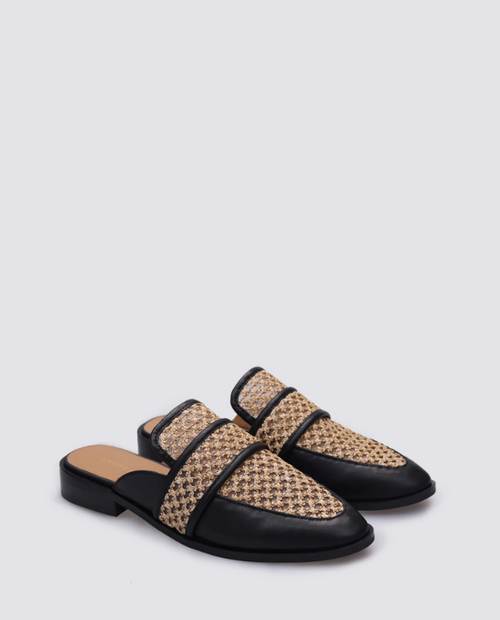 Andrea Biani - KLIP Slide - Black/Raffia