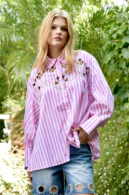 COOP - CUT TO THE CHASE Shirt - Pink/White Stripe