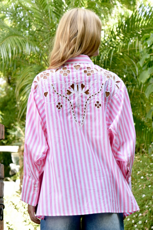 COOP - CUT TO THE CHASE Shirt - Pink/White Stripe