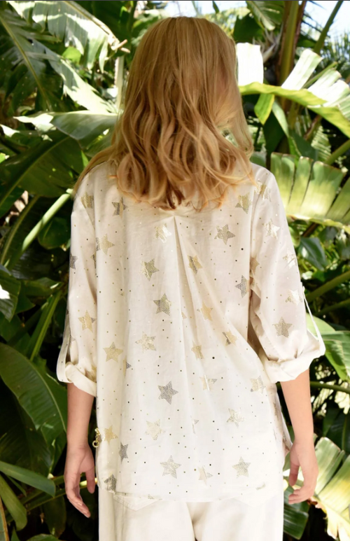 COOP - KEEPING TABS ON YOU Shirt - Ivory/Gold Star