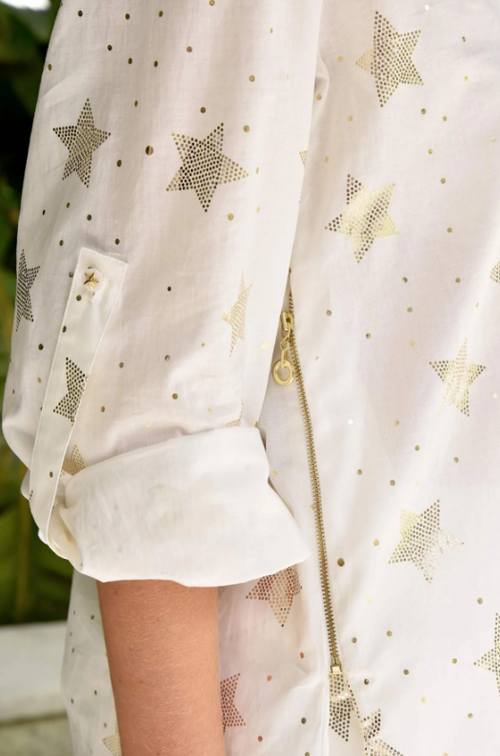 COOP - KEEPING TABS ON YOU Shirt - Ivory/Gold Star