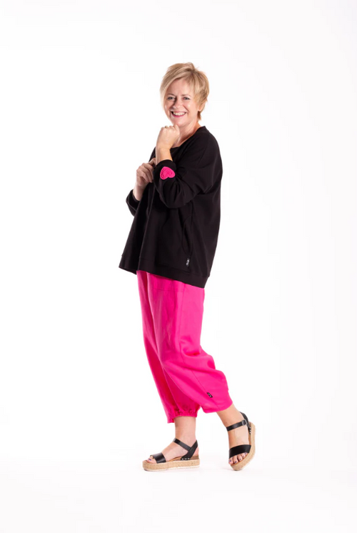 JELLICOE - Sweatshirt 25-97 - Black With Pink Bows