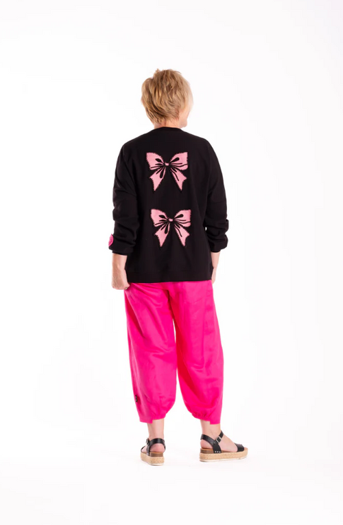 JELLICOE - Sweatshirt 25-97 - Black With Pink Bows