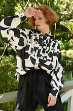 COOP - SHUFFLE & RUFFLE Shirt -Black & Cream