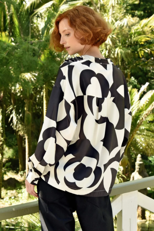COOP - SHUFFLE & RUFFLE Shirt -Black & Cream