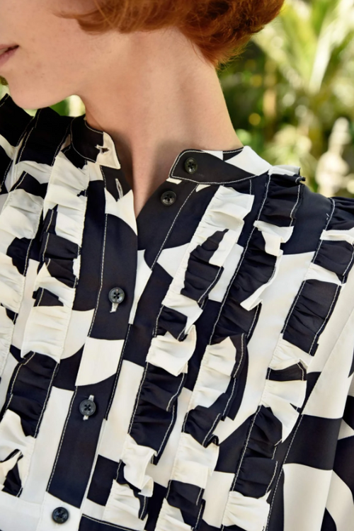 COOP - SHUFFLE & RUFFLE Shirt -Black & Cream
