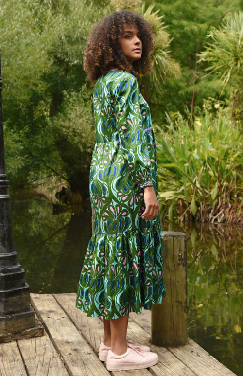 COOP - TIER SHE GOES Dress - Island Paradise Green/Blue