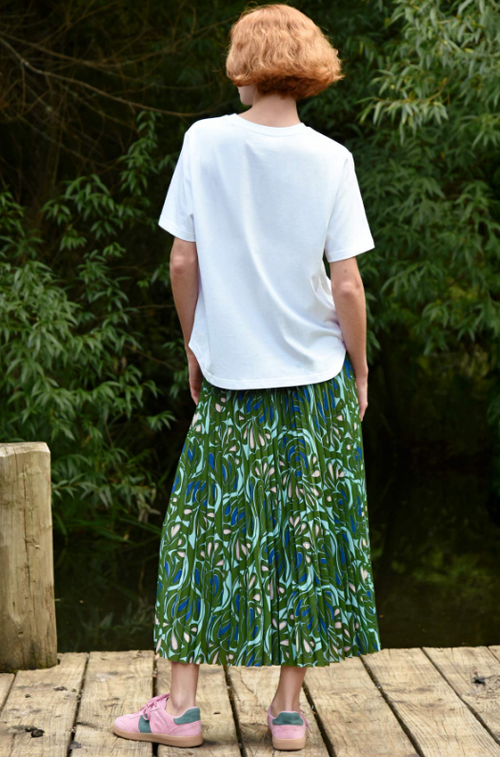 COOP - SKIPPED A PLEAT Skirt - Green & Blue
